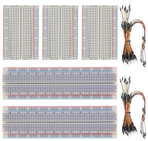 GTIWUNG 400 & 830 Tie Points Mini Breadboard Kit, Lötfreie Prototyp Leiterplatte für Arduino Proto Shield + 130Stk Steckbrücken Jumper Wire Kabel