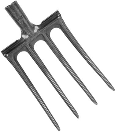 ZAWELIYO Forca da scavo, forca da giardino resistente, in acciaio ad alto tenore di carbonio, forca da giardino per carichi pesanti, con porta di collegamento da 34 mm (4 denti)