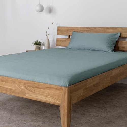 AGAPIE - Bambus Lyocell Spannbettlaken 180x200x35 cm - Salbei-Grün, 100% Bio Oeko-Tex 100, für Allergiker, Antibakteriell, Ganzjahres-Bettwäsche, Atmungsaktiv, Geruchshemmend, Besonders sanft
