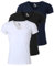 Young & Rich Herren Uni T-Shirt mit extra tiefem V-Ausschnitt Slimfit Stretch Dehnbare Passform einfarbiges Basic Shirt - 3er Pack, Grösse:M, Farbe:Weiß/Schwarz/Dunkelblau