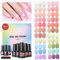 COSCELIA UV Nagellack Set 22 Farben Jelly Nail Polish UV Rosa Nude Grün Blau Transparent Soak Off Jelly Gel Nail Polish Nagellack UV Set French Manicure DIY zu Hause