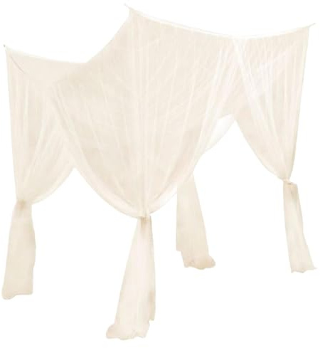 Muzrunq Canopy sänglådor baldakin säng sänggardin för flickor vuxna sovrum dekorationstillbehör, beige sänggardiner