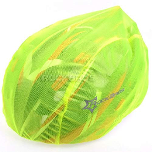 2 Stück Helmüberzug in GELB für Fahrradhelm - Schutz vor Regen, Wind, Sonne | reflektierendes Logo für Sicherheit | wasserdichter Regenüberzug | Helmschutz Kordelzug größenverstellbar (2 Stück Gelb)
