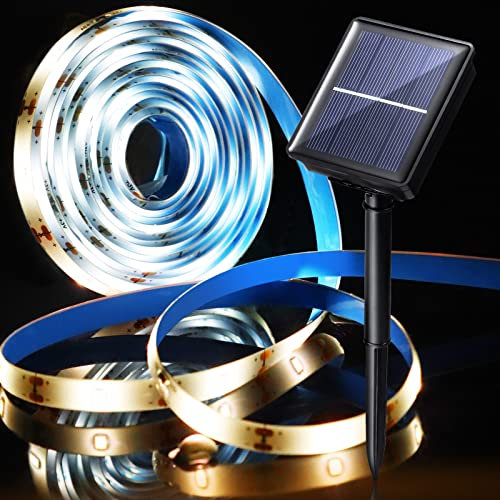 AOZBZ LED Strip 3m, LED Lichterkette Außen Solar Wasserdicht nach IP65 LED-Lichterkette im Freien 2 Modi LED Strip Angetrieben durch Solarbetrieben 90 LED Mit intelligentem Lichtsteuerungsmodus