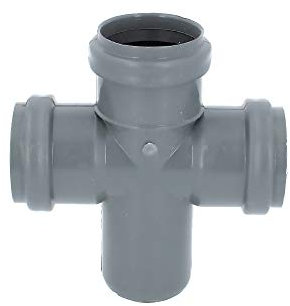 Kreuzstück Doppelabzweig Kunststoff Installation Abwasser 50 mm / 50 mm Grau Varianten NEU (Winkel 45°)