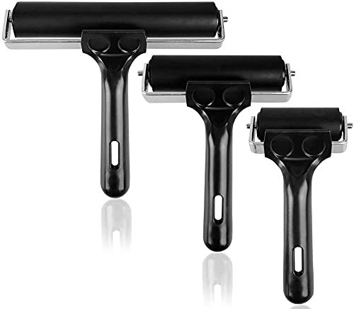 3 Stück Gummiwalzen Gummiroller Weicher Gummi-Brayer für Druckherstellung Tinten- und Farbblock-Stempel-Brayer Stempel- und Klebeanwendung 6,10,15CM