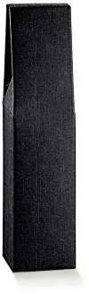 10 scatole nero 9 x 9 x 37 per 1 bottiglia vino verticali modello bordolese, borgognotta robuste strenne natalizie cartone accoppiato e maniglia esterna cm.18x9x38,5h - 1 NERA