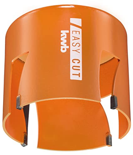 kwb Scie cloche Ø 80 mm avec dents brasées à haute température, affûtées au diamant, évacuation rapide des copeaux, foret de centrage de 6 mm pour une utilisation universelle