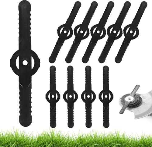 Viitech Pack of 60 Replacement Blades Grass Trimmer, 14 cm Plastic Replacement Blade, Plastic Blade Grass Trimmer Accessories, Grass Trimmer Accessories, Plastic Blade for Mowers with Interchangeable