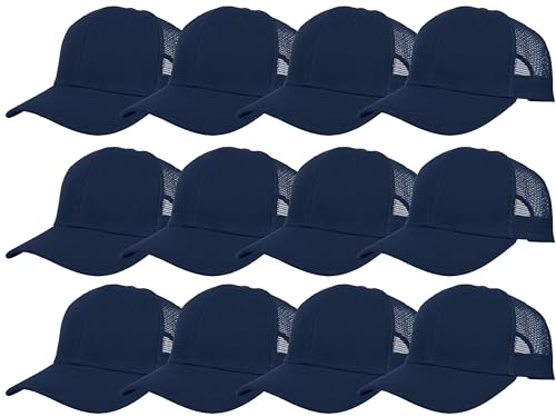 Gelante Mesh Trucker Baseball Cap Structured Front Panel Wholesale LOT 12 Pack TR001 Navy