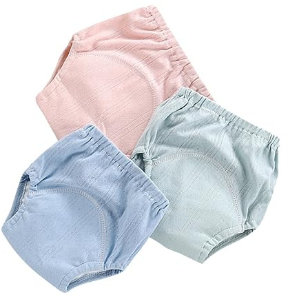 ibasenice 3 Stück-pack Trainingshosen für Babys aus 4-lagigem Baumwoll Tpu Material Wiederverwendbare Töpfchentrainingshosen Einfach zu Pflegen für Fotografien Zufällige Farbe