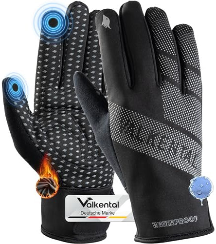 Valkental - wasserdichte Fahrradhandschuhe - Gepolstert & Griffig - Winterhandschuhe & Übergangshandschuhe - Herren & Damen - mit Touchscreen Funktion