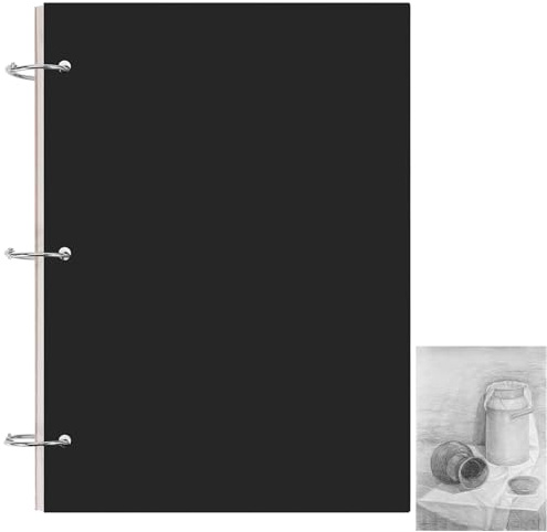 FUYOAL A4 Sketch Book, 75 Sheets/150 Pages, 160GSM, Kraft Cover, Ring Bound | Hardback Kraft Cover, 360° Ring Binding, Smooth Bleed-Resistant Paper, for Sketching, Drawing and Journaling
