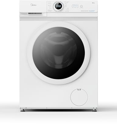 Midea MF10EW80B Lavatrice Slim Carica Frontale, 8 kg,1400 Giri, Classe A, Vapore, Motore BLDC, Programma Rapido, Varie Temperature dell'Acqua, White
