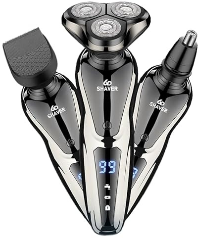 Luonaa Electric Razor for Men, 2026 Upgraded Mens Electric Shavers for Men 3 in 1 Waterproof, Cordless USB Rechargeable Shaver, Wet and Dry Shavers with Nose Hair Trimmer, Sideburns Trimmer