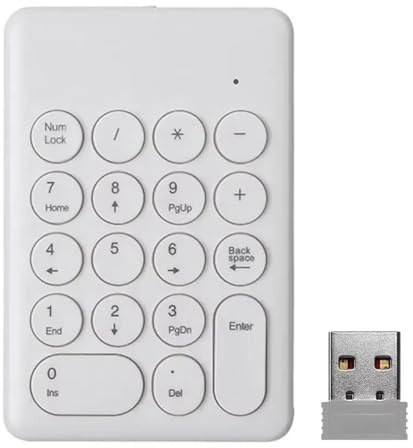 Louttary Tastiera Digitale Wireless 2.4G USB 18 Mini Tastierino Numerico Tastierino Numerico Contabilità Cassiere per Laptop Notebook Tablet B