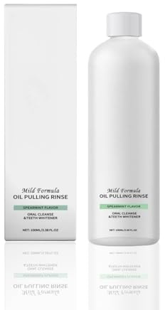 Whitening Oil Mouthwash,Spearmint Oils Pullings Rinse,Natural Coconut Oil Pulling,Mouthwash for Fresh Breath Teeth Whitening,Bad Breath Treatment for Adults,Remove Yellow Stains