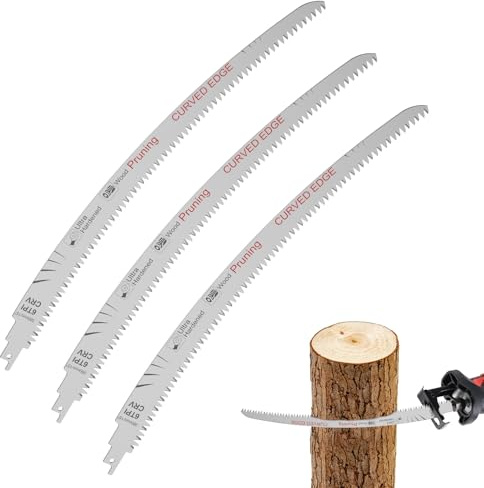 3 stycken sticksågblad set 367 mm 6TPI sågblad trä böjda skär sågblad sticksåg för massivt trä våtträ ved, färska grenar