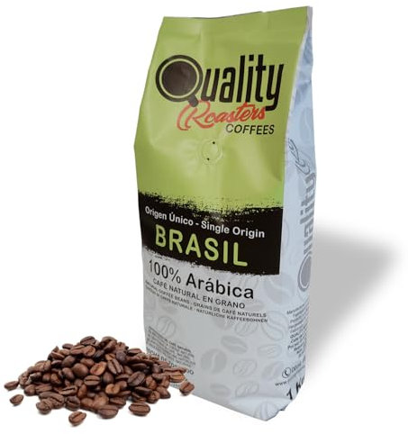 Café en grano natural. 100% Arabica. Origen único Brasil. Tostado artesanal. Tueste medio. (1 kg)
