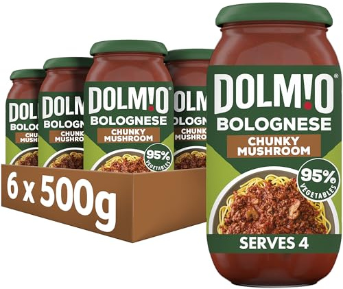 Dolmio Bolognese Chunky Mushroom Pasta Sauce Jar, Bulk Multipack 6 x 500g