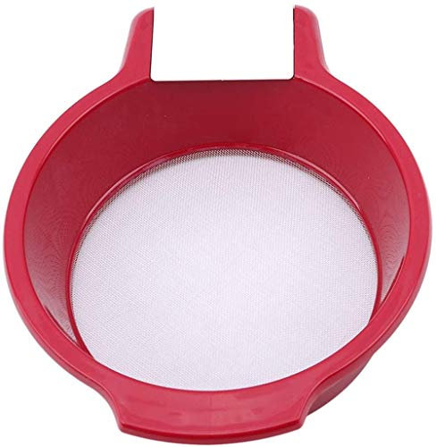 ProLeo Colino per farina, in plastica, con raschietto gratuito, molto fine, rosso, filtro da cucina, diametro 20 cm
