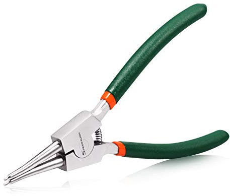 SPEEDWOX Alicates de anillo a presión de 7 pulgadas, alicates externos de alta precisión, pinzas de anillo de retención de clip circular, mandíbula recta para retención de anillos