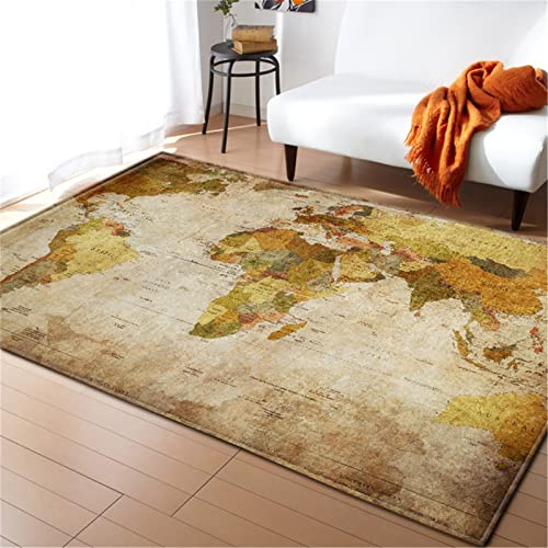 Stillshine. 3D retrò Colorato Mondo Carta Geografica Tappetino per Gattonare Coperta da Gioco Tappeto attività per Bambini Interno All'aperto Camera da Letto Antiscivolo Tappeto (Colore 1,120×160 cm)