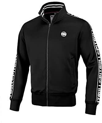 PITBULL - Sweat Homme, Sweat Zippé Homme Oldschool Tape Logo, Pull Homme Coupe Sportive Normale, Sweat Homme Zippé Confortable et Fonctionnel, Sweat Shirt pour Homme