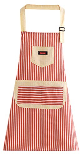 FAIRYGATE Painting Aprons for Adults Unisex Bib Apron with Pockets Cooking Kitchen Chef Aprons, Women Men Aprons for Home Kitchen, Restaurant, Coffee house A1716