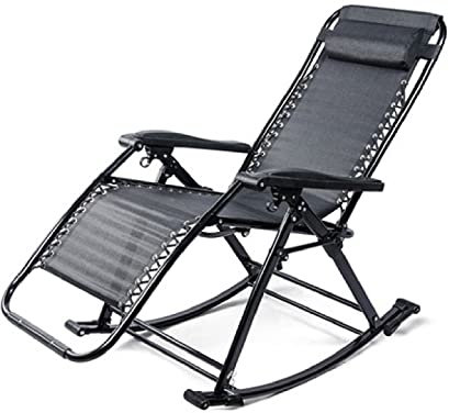 Rocking Chairs,schaukelstuhl Outdoor,Balkon schaukelstuhl klappbar,Tragbar, geeignet für Picknicks im Freien, Camping, Freizeitangeln. Ausgestattet mit Einer Kopfstütze und festen Füßen (Color : Type