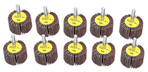 Jeu De Roues à Lamelles 10 Pièces Roue De Polissage De Ponçage Roue à Lamelles Abrasives Ponceuse Disque De Roue à Lamelles En Papier De Verre Avec Tige De 6 Mm Pour Enlever la Rouille 40x25x6mm