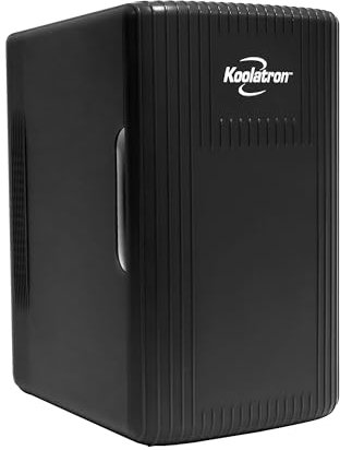 Koolatron Retro Mini Fridge For Bedrooms 6L Small Fridge 8 Can Table Top 12v Portable Cooler Warmer Refrigerator Quiet Mini Fridges For Skincare Food Drinks Kids Home Car & Travel Black