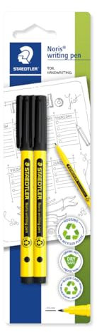 STAEDTLER Noris writing pen 307, Fineliner mit stabiler, eindrucksicherer Spitze, Gehäuse aus 97% recyceltem Plastik, Linienbreite F- Fein, 307-9 BK2