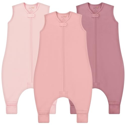 Mama Cheetah Toddler Sleep Sack with Feet 2T, 0.5 TOG Organic Cotton Baby Wearable Blankets with Legs, Baby Sleeping Bag for Walkers, Early Walker Medium, 3-Pack
