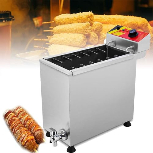 Dfdieratve Freidora para Perros de MaíZ, 25 litros MáQuina para Hacer Palitos de Perritos Calientes de Queso Comercial, para Perritos Calientes de Queso para Restaurante, Tienda, Hogar