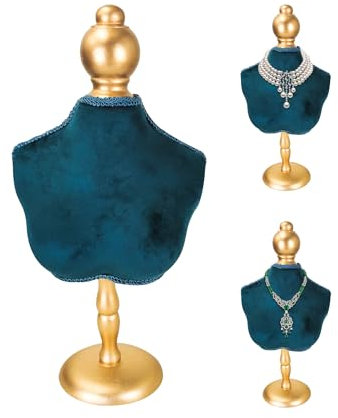 TINGSING Necklace Stand Mannequin Bust Jewellery Display Stand Female Dress Form Necklace Holder Organizers Jewelry Storage Rack for Store Show, Height
