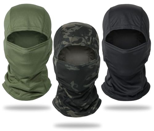 EUPSIIU 3 Piezas Máscara de Pasamontañas,Bufanda de Verano, Protector UV, Bufanda de esquí para Motocicleta Hombre y Mujer,Pasamontañas Moto, Ligero Suave Transpirable (FR/ES, Letras, S, M, Negro)