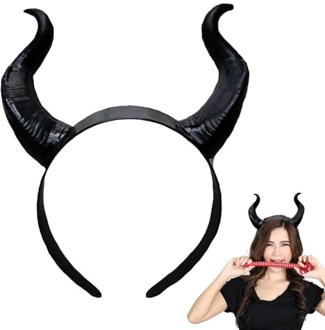 Bandeau En Corne De Vache Coiffe à Cornes Enfant Bandeaux D'Halloween Pour Démons Démon Diable Pince Animal Simulation Coiffe Halloween pour Halloween Horn Accessoires de Cheveux Cosplay Taureau