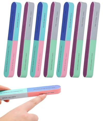 LOZTBUE 7 pz lima per unghie, lima per unghie, unghie naturali, lima per unghie, lima per unghie multifunzionale, lima per unghie colorata, per casa, salone per unghie, cura delle unghie