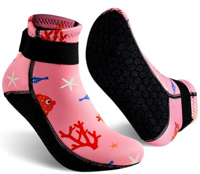 Gogokids Chaussettes en néoprène pour enfants de 3 mm - Chaussettes chaudes avec fermeture - Chaussettes de natation antidérapantes pour le volley de plage, la natation, la plage, les sports nautiques