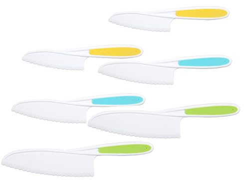 LIFKOME 6piezas Cuchillo para Tartas Infantiles De PP De Cortadores De Frutas Herramienta para Cortar Frutas Fiestas De Cumpleaños