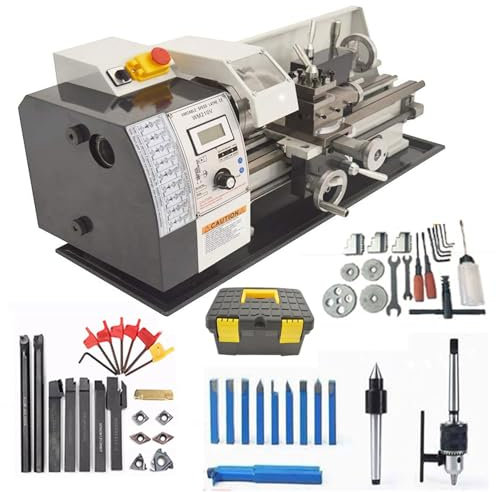 Precision Metal Bench Lathe, 900W Mini Milling Machine with Variable Speed 50-2500 RPM, Perfect for Model Making and Sample Production