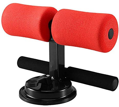 GSWHDHQL Sit Up Bar, Upgraded Sit up Assistant Device Portable Adjustable Exercise Body Fitness Equipment with Comfortable Padded for Men & Women Home Gym(Red)