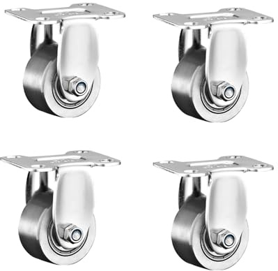 Rotella universale in acciaio inossidabile 304, resistente, resistente alla ruggine, 3,8 cm/5,1 cm, ruota fissa per mobili e uso industriale
