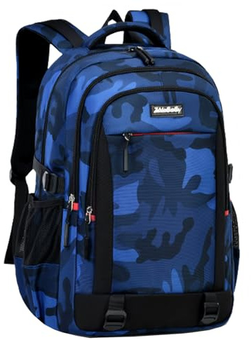 Amythe Zaino Uomo Ergonomico Mimetico 30L, Zaino Scuola Ragazzo e Adolescente, Zaino Impermeabile Grande Capacità, Zaino Casual per Viaggio, Università e Uso Quotidiano