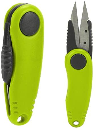 Tomedny 2 cortadores de línea de Pesca, Mini Tijeras de Pesca en Forma de camarón, Tijeras de Uso de Peces, cortadora de línea, Cuchilla Plegable para Agua Salada y Agua Dulce (3# Amarilla)