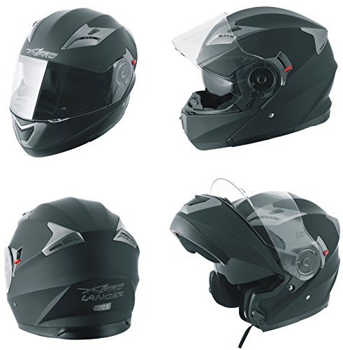 Helm Klapphelm Innensonnenblende Motorradhelm Modular Mat Schwarz L
