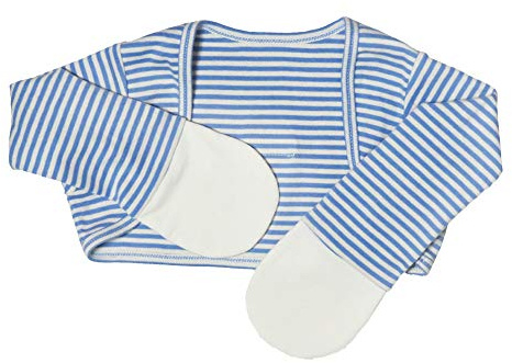 Edenswear Mangas de manopla con infusión de zinc para niños con eccema, Rayas azules, 6 meses