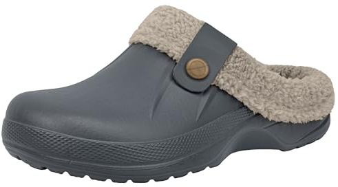 ChayChax Femme Hiver Sabots Fourrées Homme Pantoufles Chaud Peluche Chaussons Maison Imperméables Chaussures de Jardin Intérieur et Extérieur