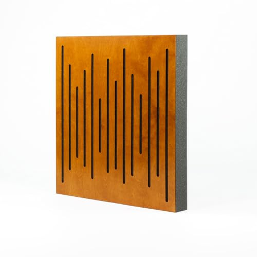 IG Acoustics - Panel híbrido Nexus - Panel acústico autoadhesivo de 50 x 50 cm - absorbente y difusor de espuma acústica - elemento acústico (teca)